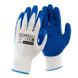 Rukavice pracovní X-LATOS modré č.8 latexové